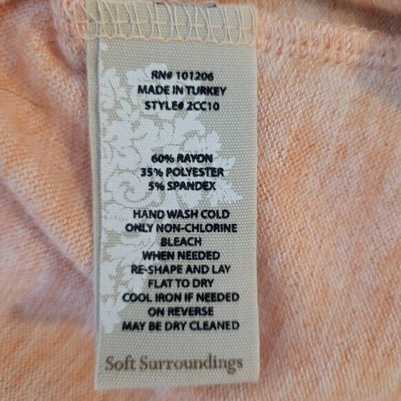 Soft Surroundings Womens Size Large Wrap Front Sweater Pink Orange Long Sleeves - Picture 5 of 7